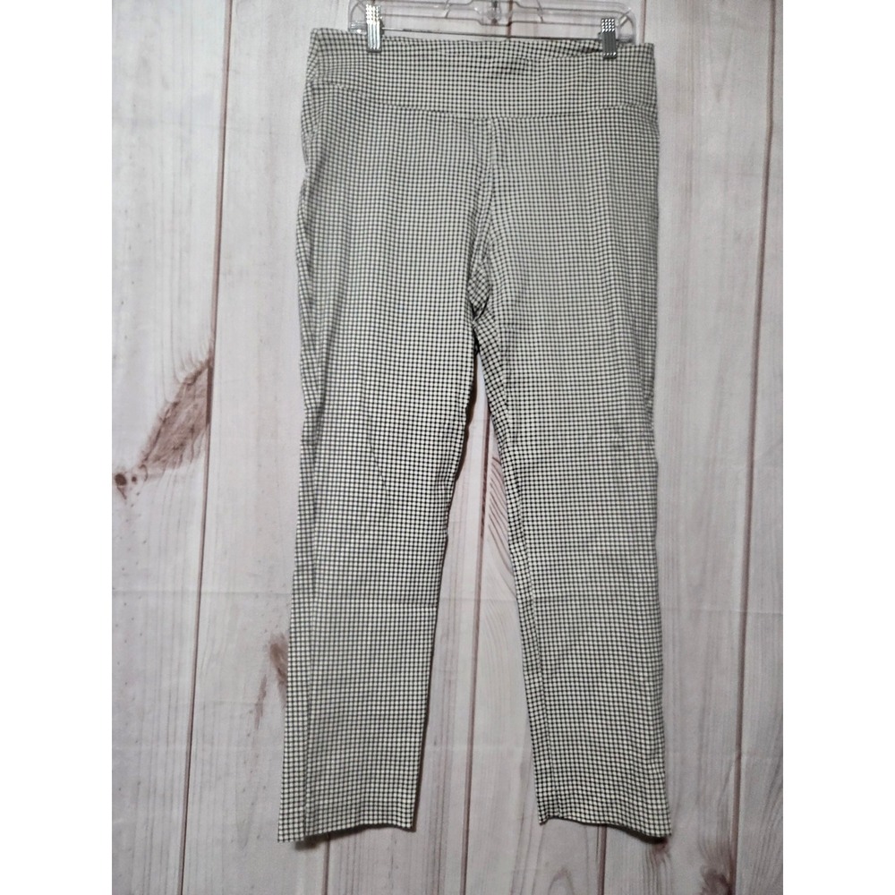 Jules & Leopold Womens Houndstooth Pull On Pants Black White Size L‎ Ankle